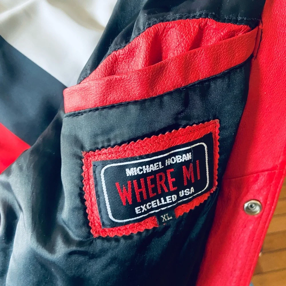 Michael Hoban WhereMI Vintage USA Statue of Liberty Leather Jacket🗽